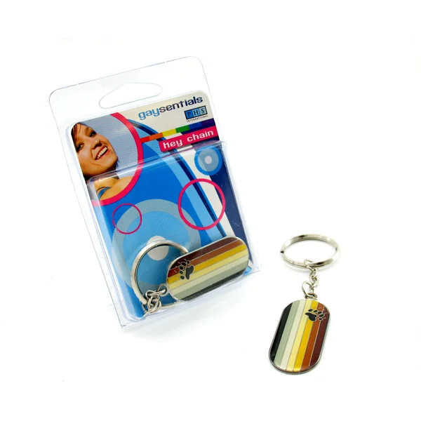ENAMEL KEY CHAIN BEAR FLAG