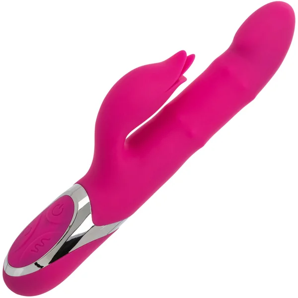 Enchanted Embrace Rechargeable Silicone Dual Stimulation Vibrator With Thrusting Beads By CalExotics