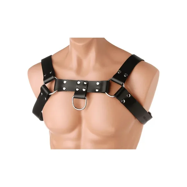 English Bull Dog Harness Leather And Metal Black
