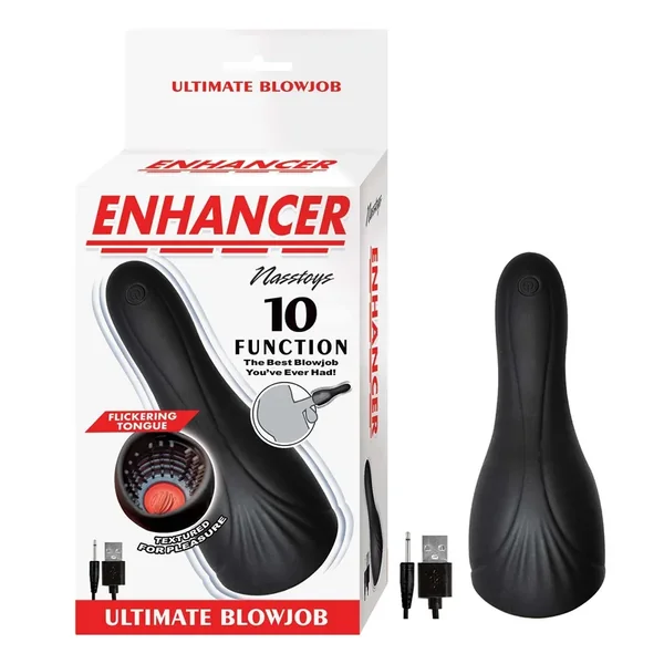 Enhancer Ultimate Blow Job Rechargeable Silicone Vibrating Stroker – Black