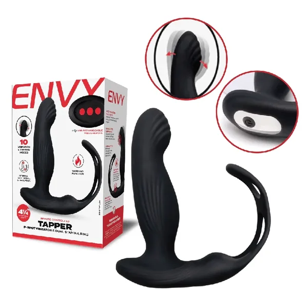 Envy Toys Tapper Remote-Controlled Vibrating Prostate Massager And Dual Stamina Ring