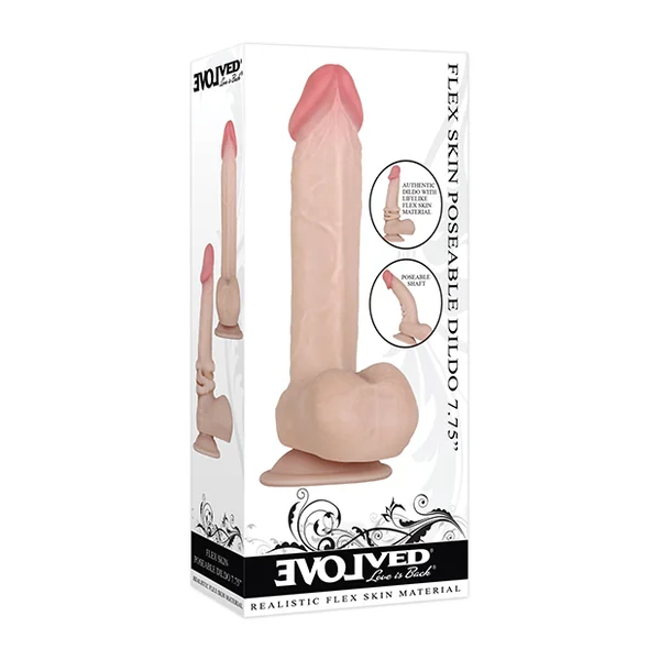 EVOLVED 7.75IN FLEXASKIN POSEABLE DILDO LIGHT