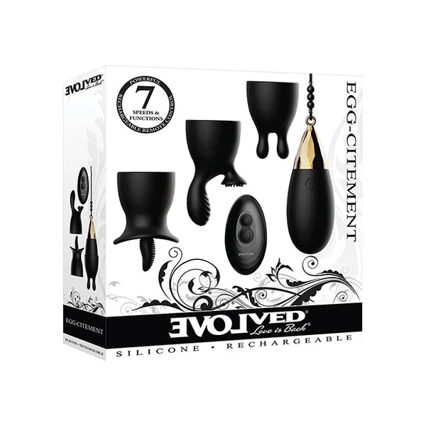 Evolved Egg Citement Rechargeable Bullet - Black-gold