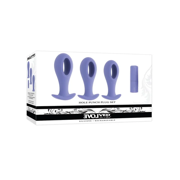 Evolved Hole Punch Anal Plug Set - Purple Set of 3