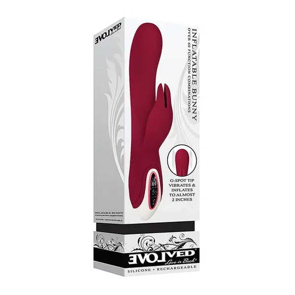 Evolved Inflatable Bunny Dual Stim Rechargeable – Burgundy