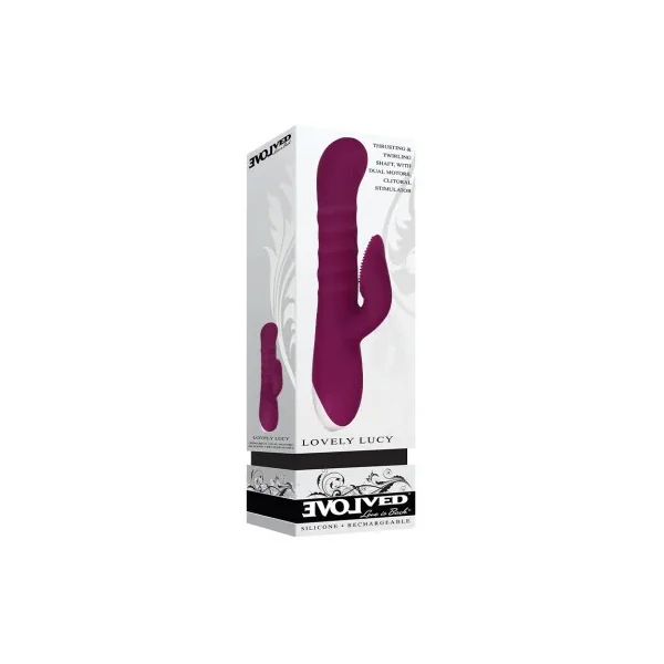 Evolved Lovely Lucy Rechargeable Thrusting Silicone Dual Stimulator