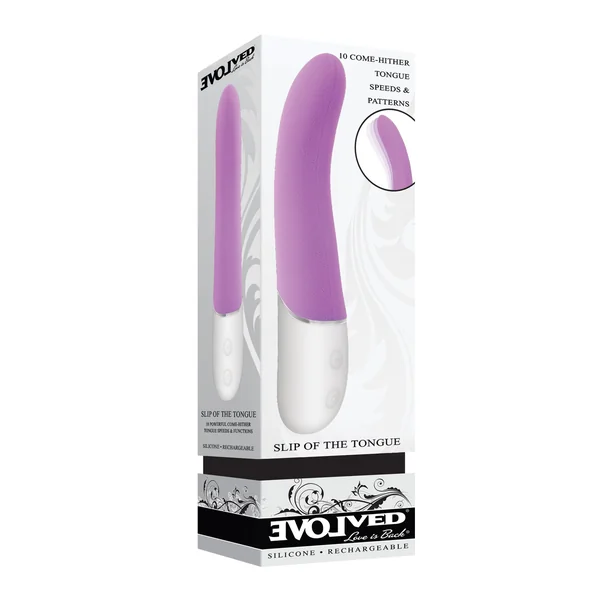 Evolved Slip of the Tongue G-Spot Vibrator - Purple/White