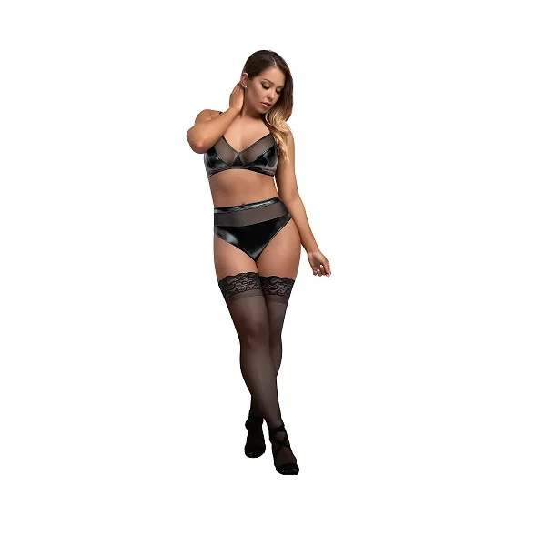 Exposed Lingerie wicked ways Bralette & Crotchless High Waist Panty L/XL