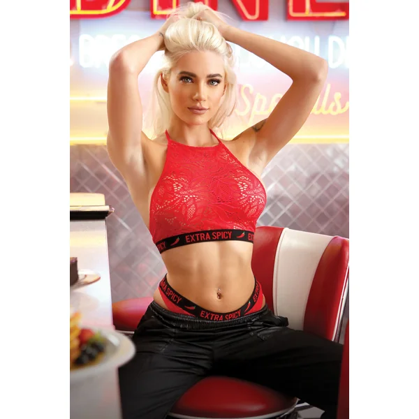 Extra Spicy Halter Bralette and Cheeky Panty - S/m