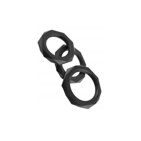 FANTASY C RINGZ SILICONE DESIGNER STAMINA SET BLACK