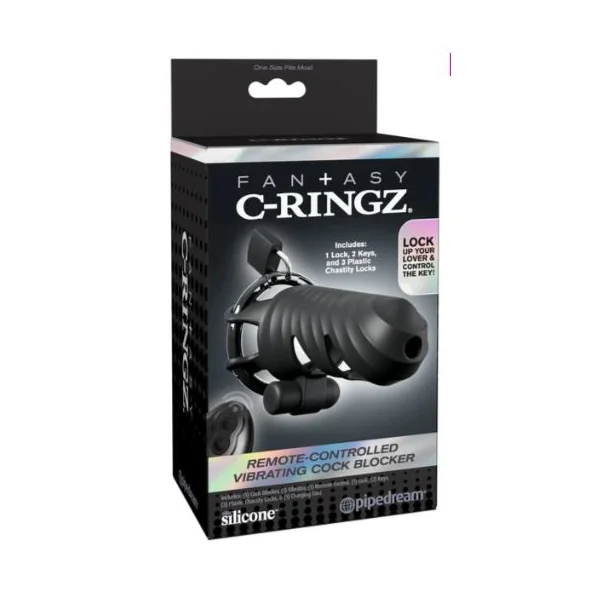FANTASY C RINGZ VIBRATING COCK BLOCKER BLK