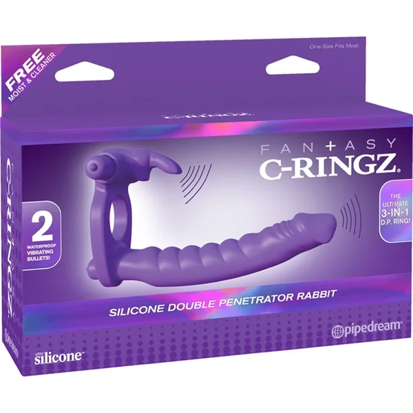 Fantasy C-Ringz Vibrating Cock Ring Double Penetrator Rabbit Vibe Pipedream Products®