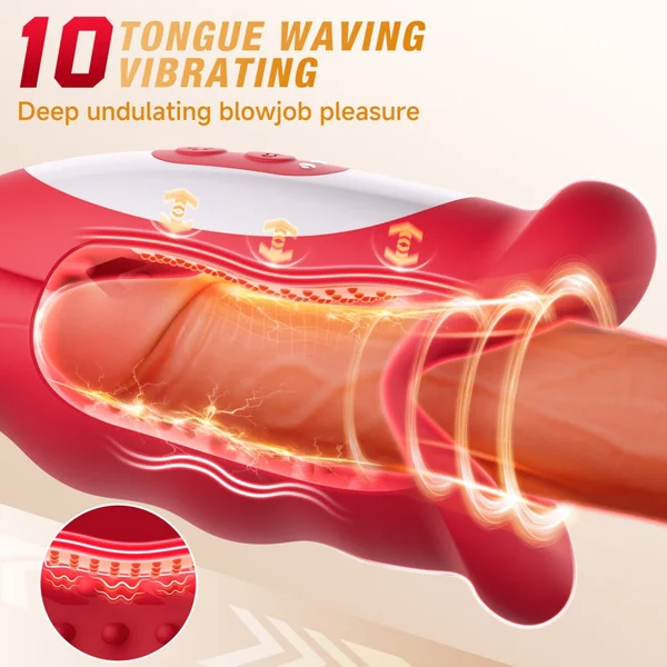 Fantasy Lips 4-in-1 Vibrating Blowjob Masturbator - App-Controlled Sucking Dick Stroker