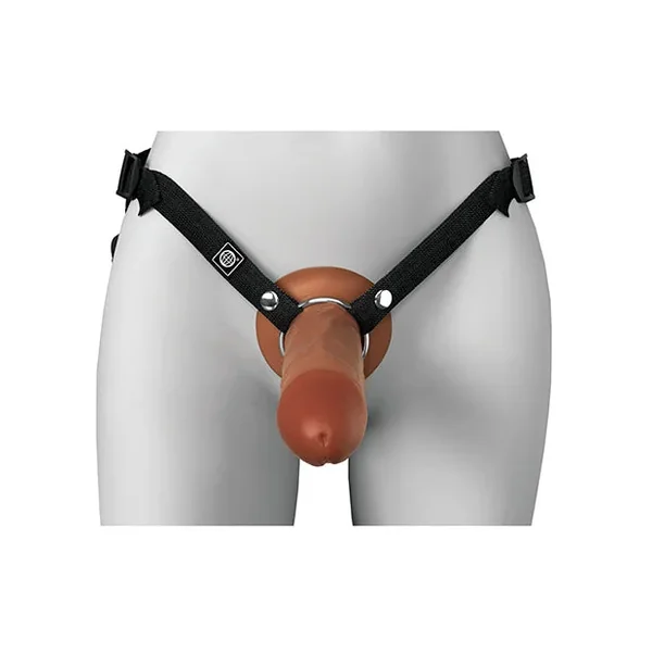 Fantasy X-Tensions Elite 8″ Silicone Hollow Strap-on w/Harness – Brown