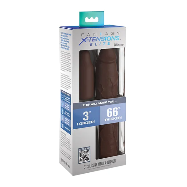 Fantasy X-tensions Elite 9" Sleeve W-3" Plug - Brown