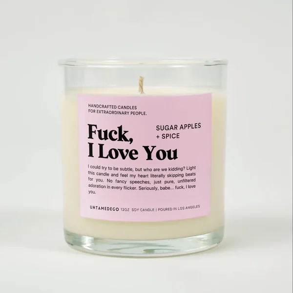 F*ck I Love You Glass Candle