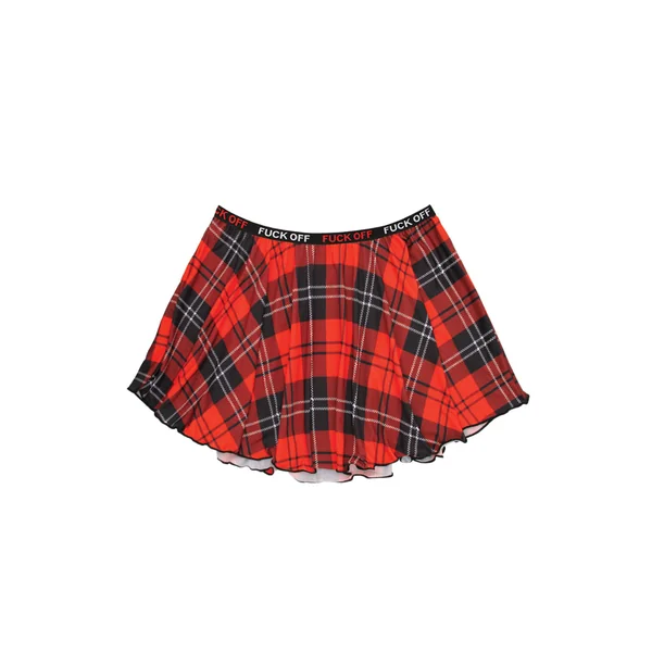 F*Ck Off Plaid Skirt - Red Plaid - S/m