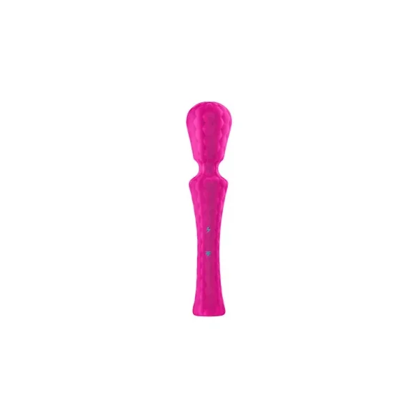 FemmeFunn Ultra Wand XL Rechargeable Flexible Textured Silicone Vibrator, Pink