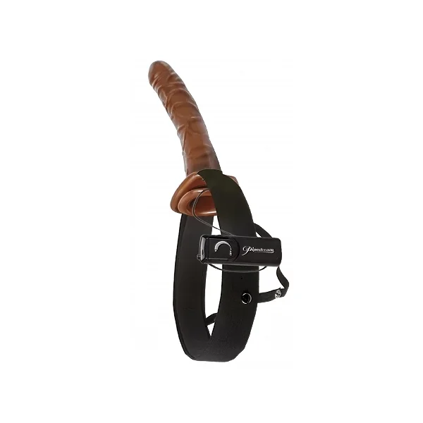 FETISH FANTASY 10IN CHOCOLATE DREAM VIBRATING HOLLOW STRAP ON