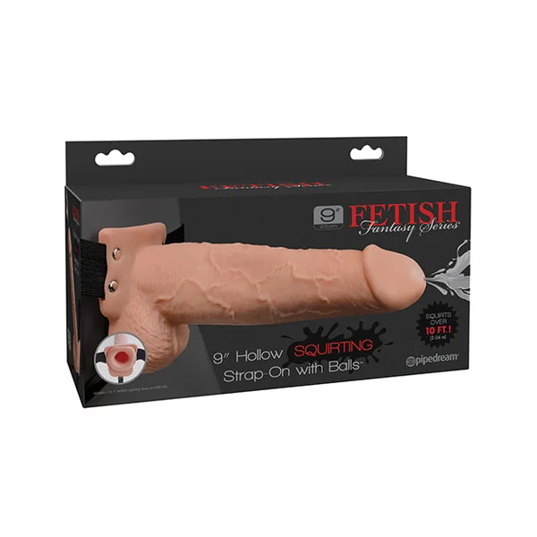 Fetish Fantasy Series 9 inch Hollow Squirting Strap On W/balls