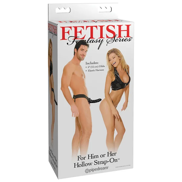 Fetish Fantasy Series For Him Or Her Hollow Strap-On - Black 6"