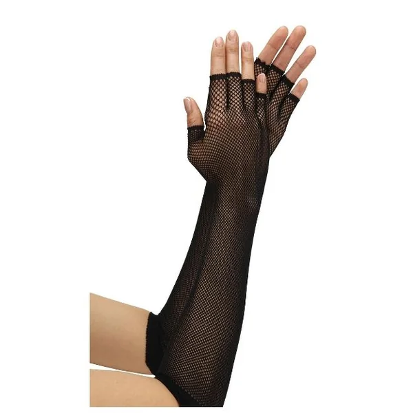 FINGERLESS FISHNET OPERA GLOVE BLACK