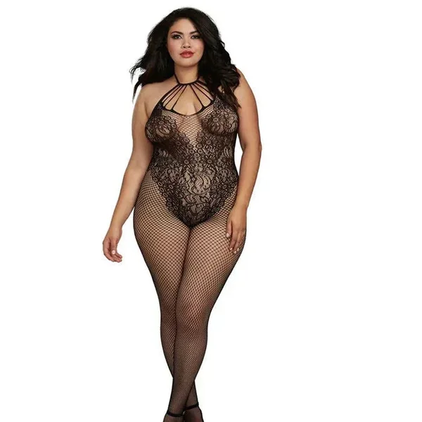 Fishnet Bodystocking With Knitted Teddy Design