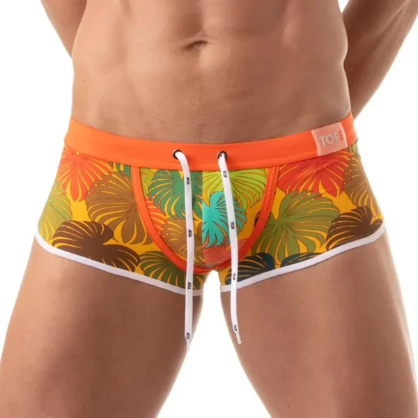 Floral Swim Trunk Yellow – Size : XL