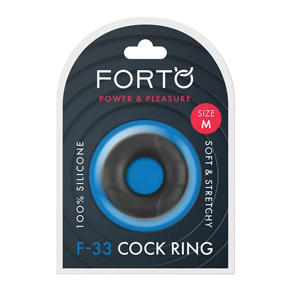Forto F-33 21mm Liquid Silicone Cock Ring - Black