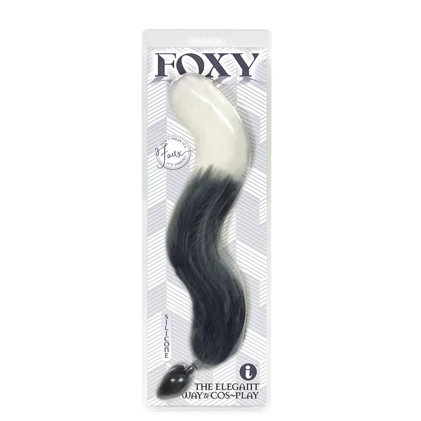 Foxy Fox Tail Silicone Butt Plug - Grey