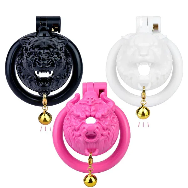 FRRK Tiger Male Chastity Cage Device with Bell