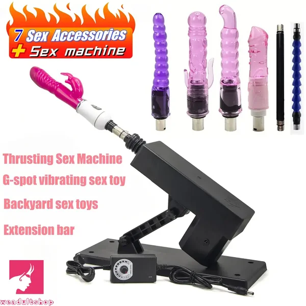 Fucking Stretch Pump Dildo Machine with-7-attachments-for-3-xlr-connector