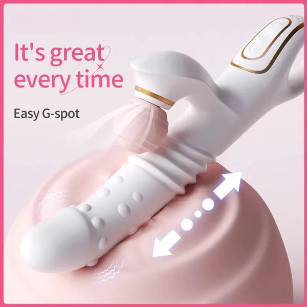 Fully Automatic Sucking & Telescopic Vibrator – Remote-Controlled, Heated Bead Swing Massager for Women