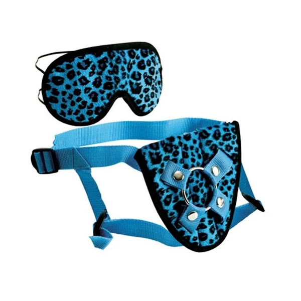 Furplay Harness and Mask - Blue Leopard