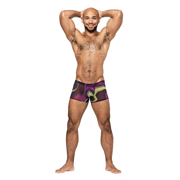 Galactic Sheer Poly Spandex Mini Short Multi Color Md