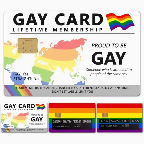 Gay Card Membership Credit Debit Card Sticker Cover