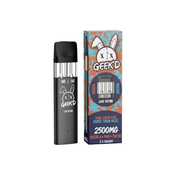 Geek’d 2.5g Disposable Duel Port King Louis Gas/Ghost Train Haze