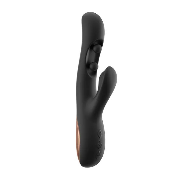 GEM Twin Balls Rabbit Vibrator - Black