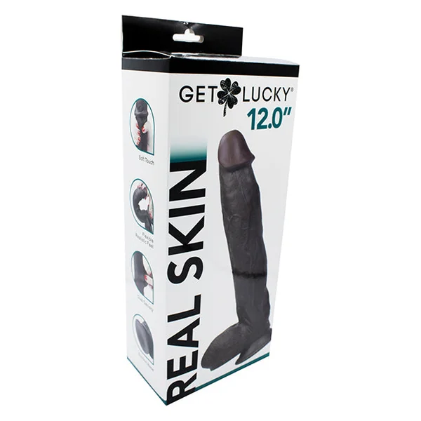 Get Lucky 12" Real Skin Series - Dark Brown