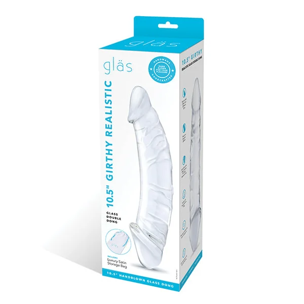 Glas 10.5" Realistic Girthy Glass Double Dong - Clear