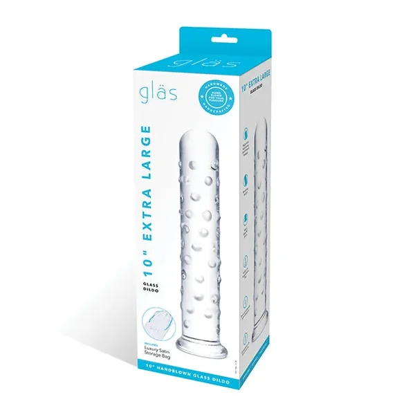 Glas 10″ Extra Large Glass Dildo – Clear
