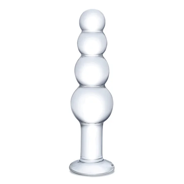 Glas 7.25 Inch Glass Beaded Butt Plug