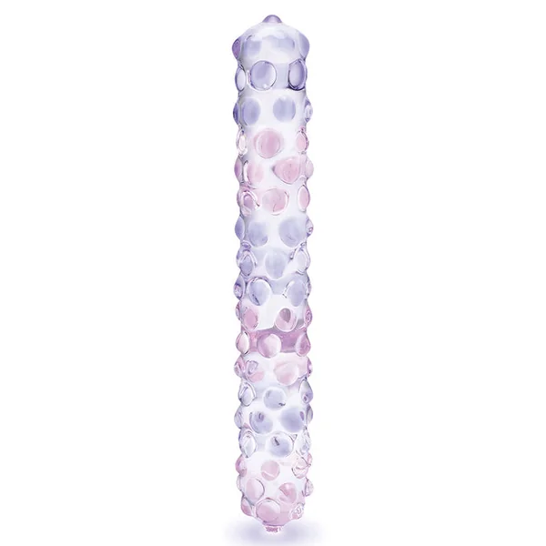 GLAS 9 PURPLE ROSE NUBBY DILDO “