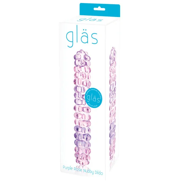 Glas Purple Rose Nubby Glass Dildo