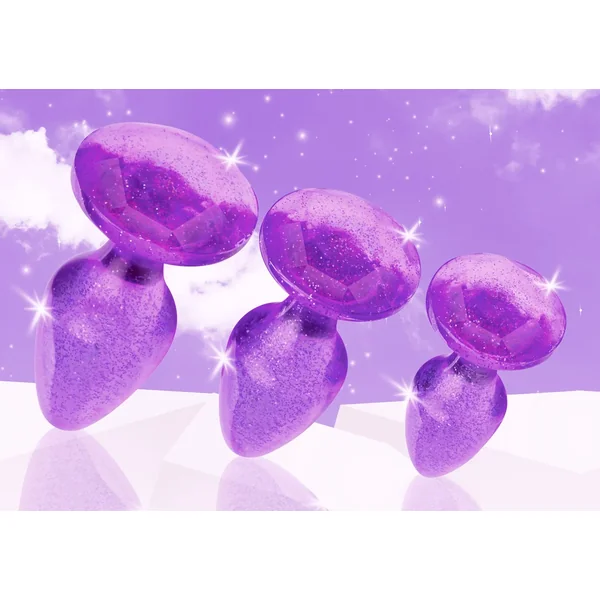 Glitter Gem Anal Plug Set – Purple