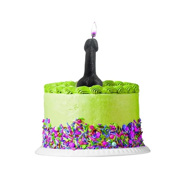 Glitterati Penis Candle – Black Glitter