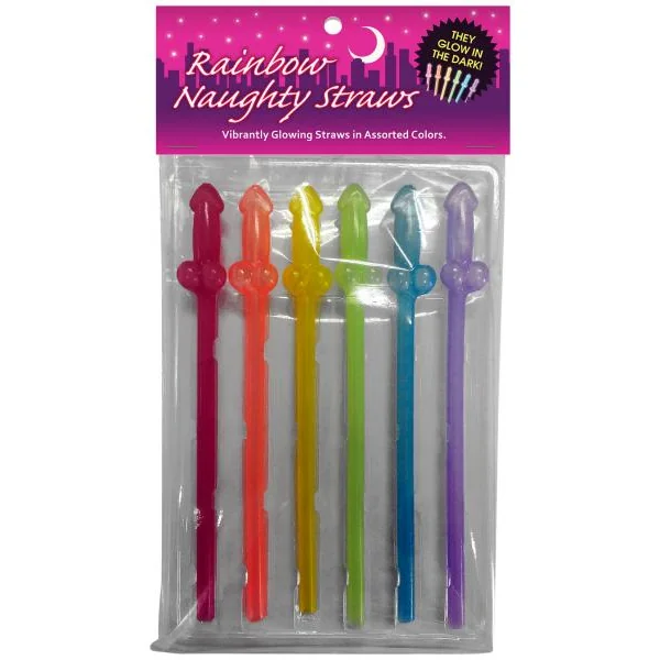 GLOW IN THE DARK RAINBOW STRAWS
