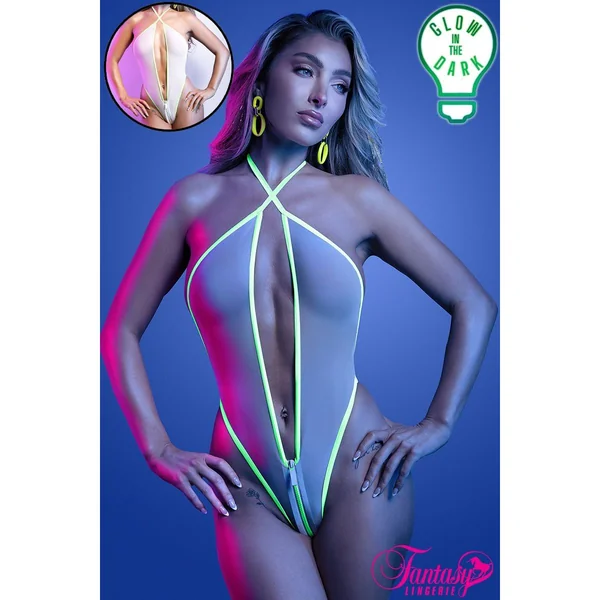 Glow Zipper Teddy by Fantasy Lingerie