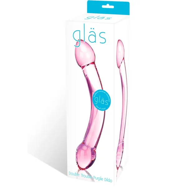 Gläs Double Trouble Purple Dildo