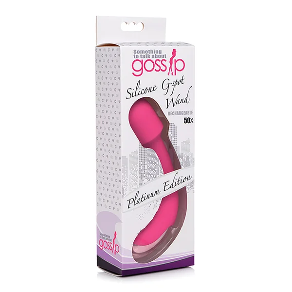 GOSSIP SILICONE G-SPOT MINI WAND RECHARGEABLE MAGENTA